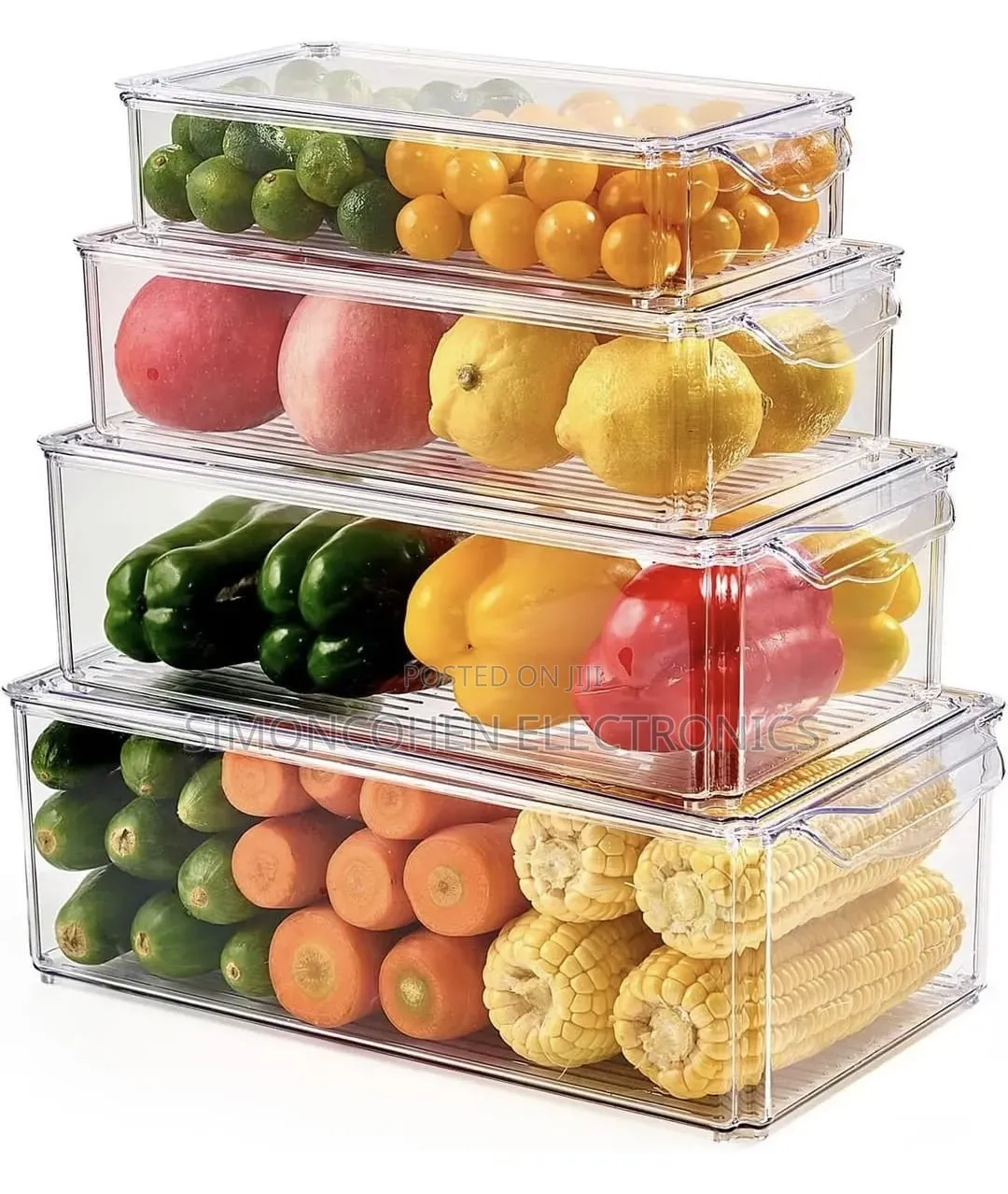 4pcs Big Capacity Acrylic Stackable Storage Containers