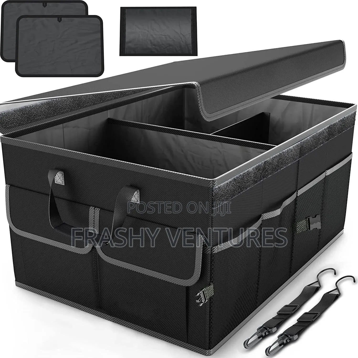 60x35x30cm Heavy Duty 3 Partition Foldable Car Boot Organizer