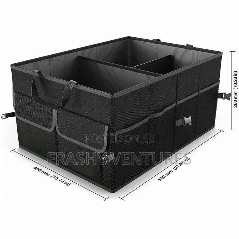60x35x30cm Heavy Duty 3 Partition Foldable Car Boot Organizer