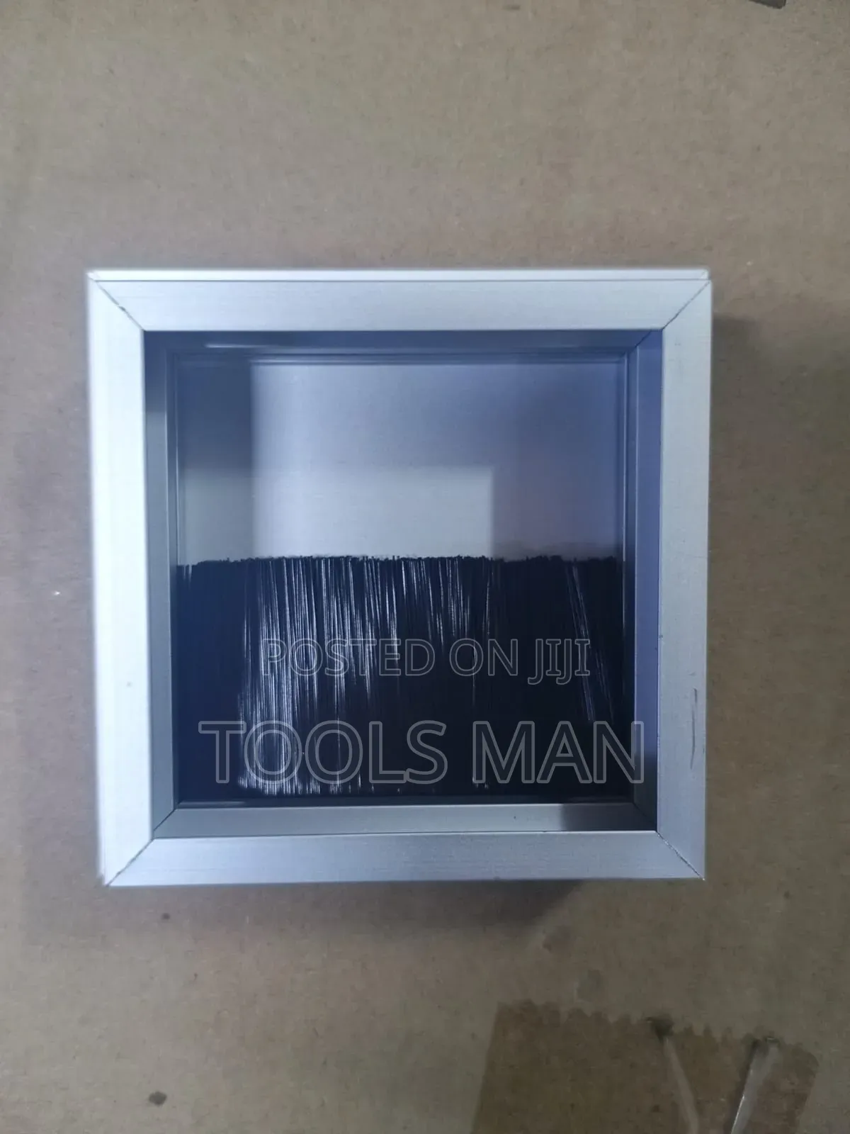 Aluminium Desk Cable Management Box With Brush, Square Grommet.
