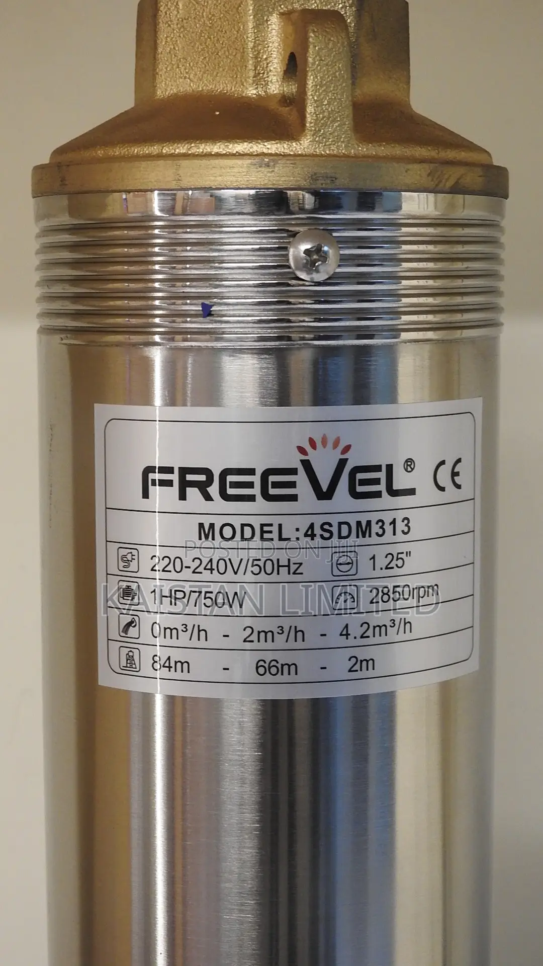 1HP Freevel Submersible Water Pump 4SDM313 | Borehole Pump | 220-240v