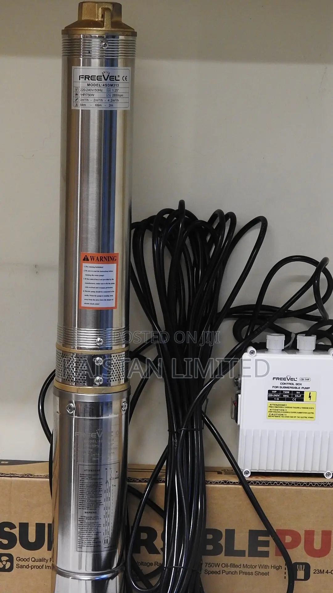 1HP Freevel Submersible Water Pump 4SDM313 | Borehole Pump | 220-240v