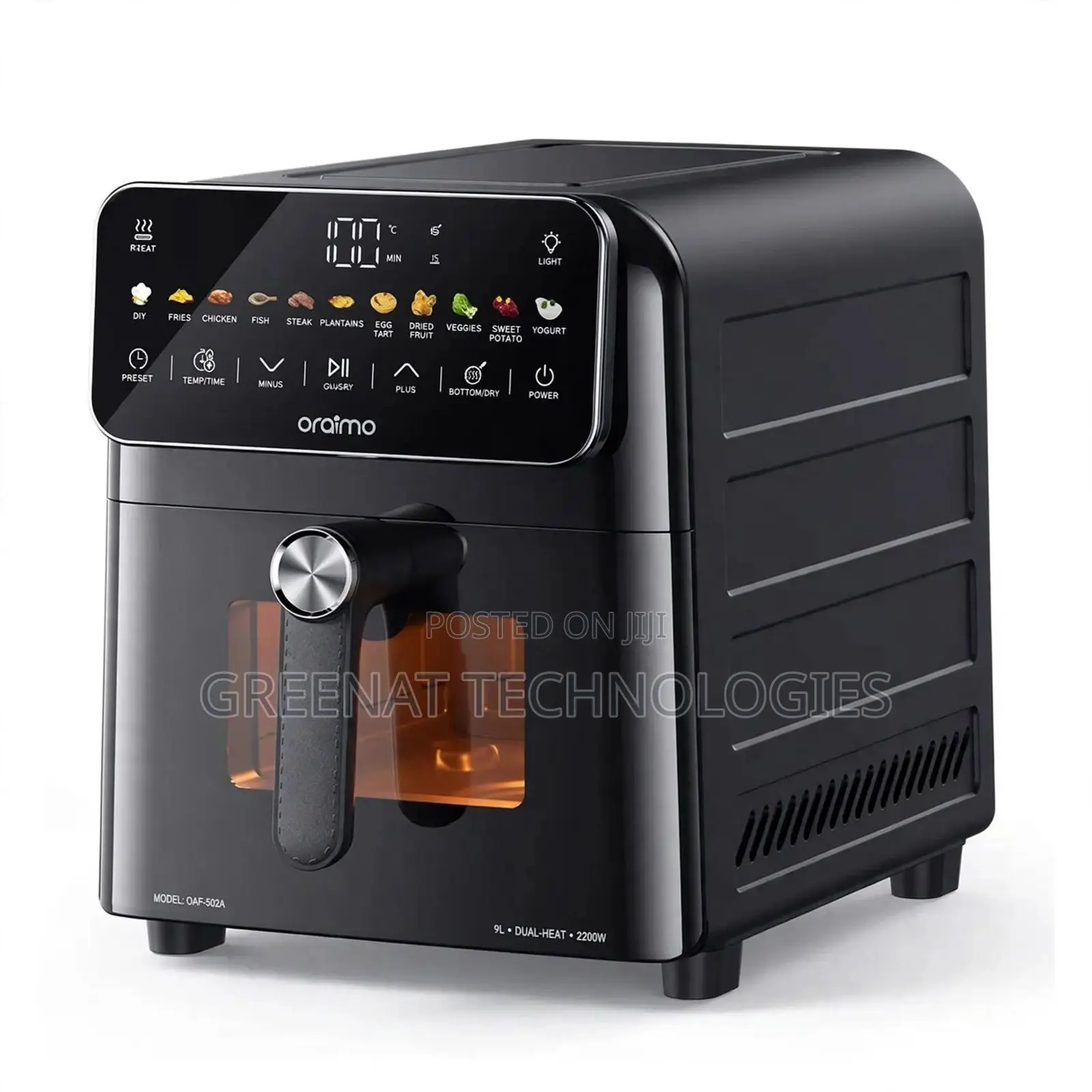Oraimo Intellifry 9L Air Frye 2200W Dual Heat12 Menus