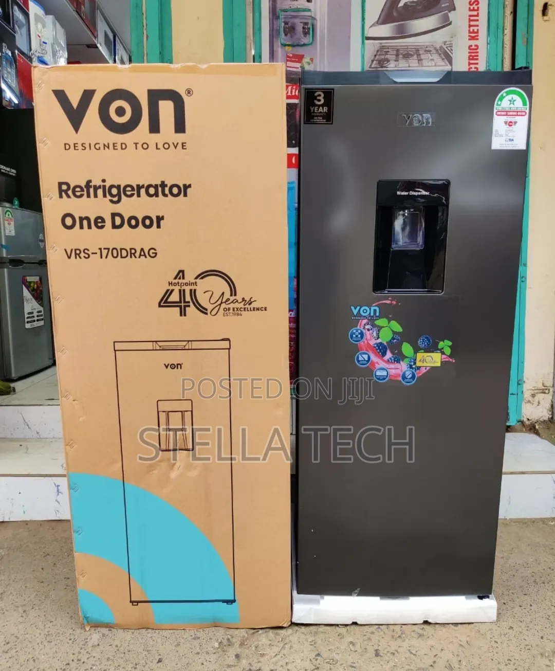 Von Fridge 176 Litres With Dispenser Single Door