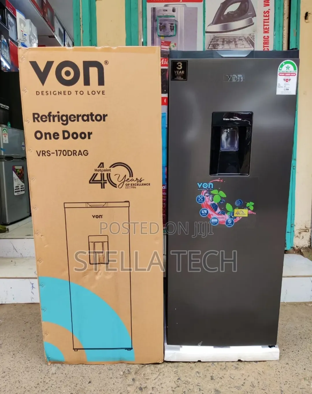 Von Fridge 176 Litres With Dispenser Single Door