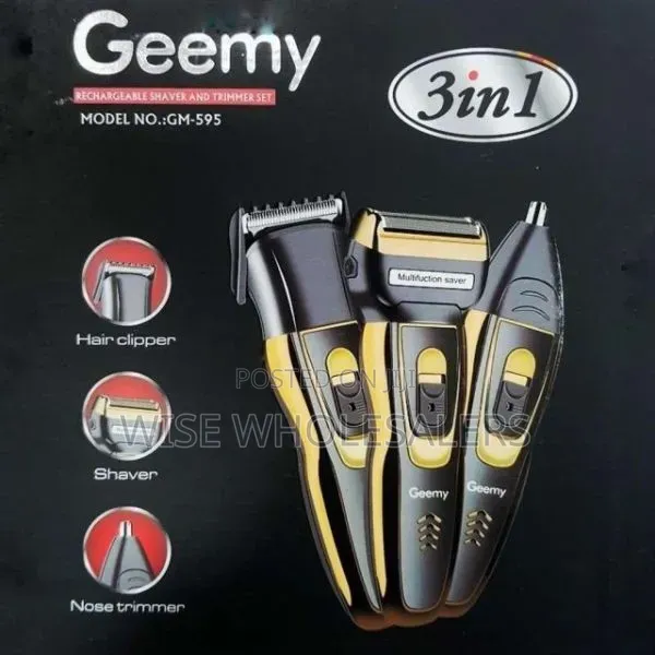Geemy 3-in-1 Rechargeable Shaver and Trimmer Set.