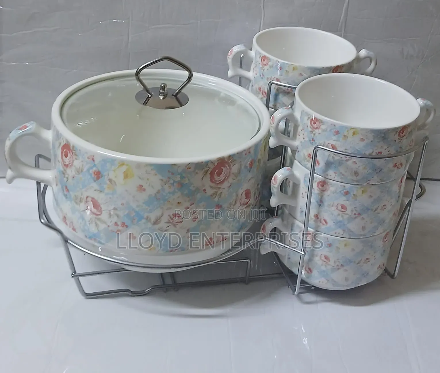 *7pcs Soup Ceremic Set White*