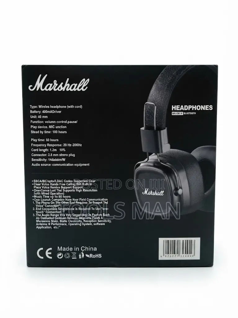 Wireless Bluetooth on Ear Headphones Marshall Major IV
