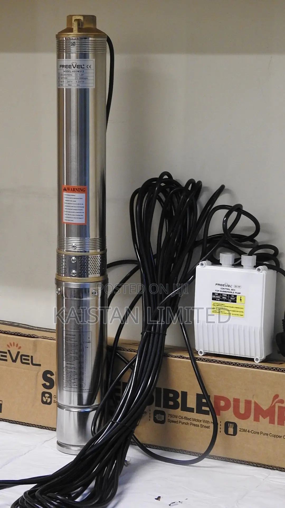 Freevel 1HP Submersible Borehole Pump 4SDM313 | 84M Head | 220-240v