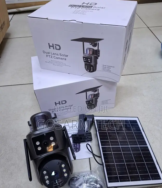 UBOX Dual Lens 4MP Free Battery Powered, Pan Tilt Solar CCTV Camera
