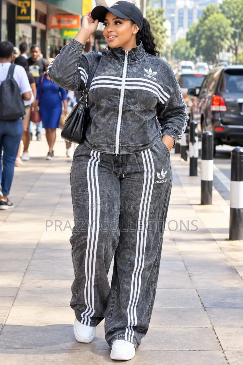 3pc Quality ADIDAS Denim Ladies' Trouser Set