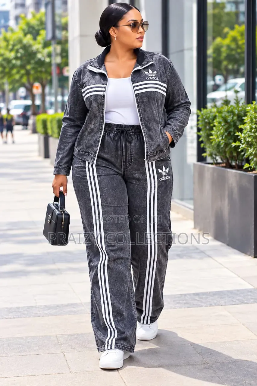 3pc Quality ADIDAS Denim Ladies' Trouser Set