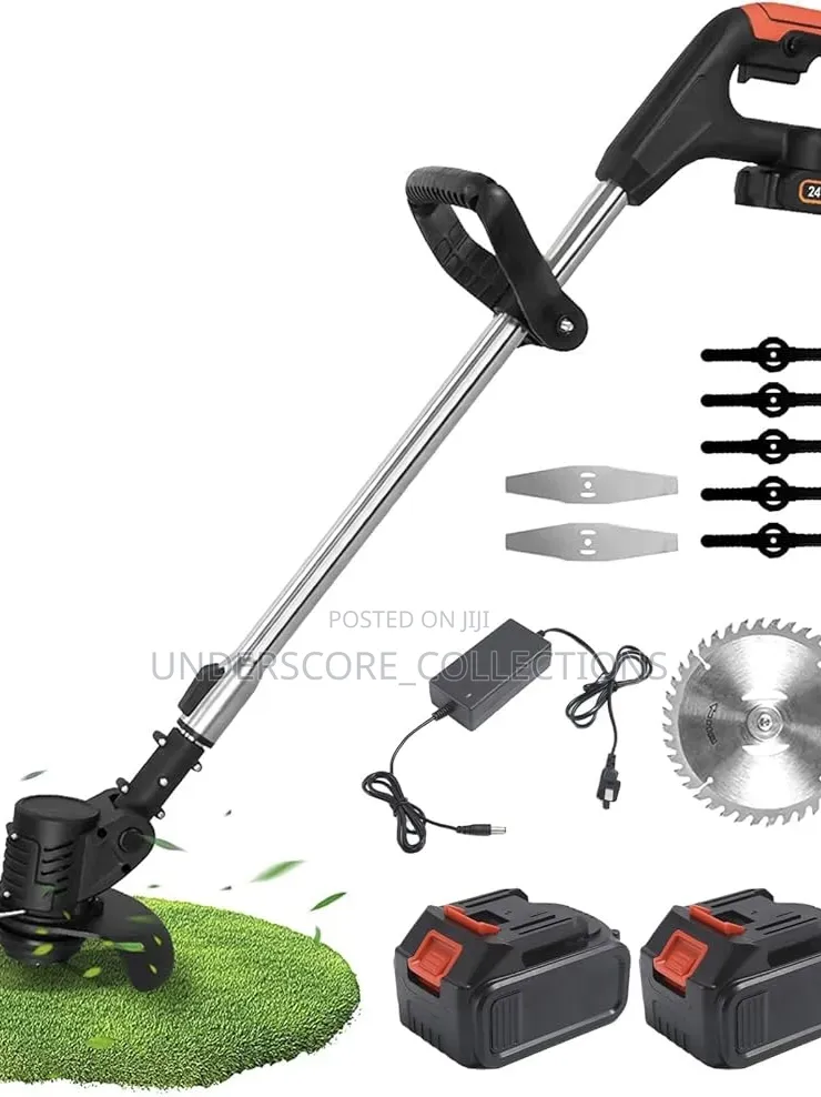 Rechargeable 2 Battery 9 Blades Lawn Mower Grass Cutter N Bush Cutter