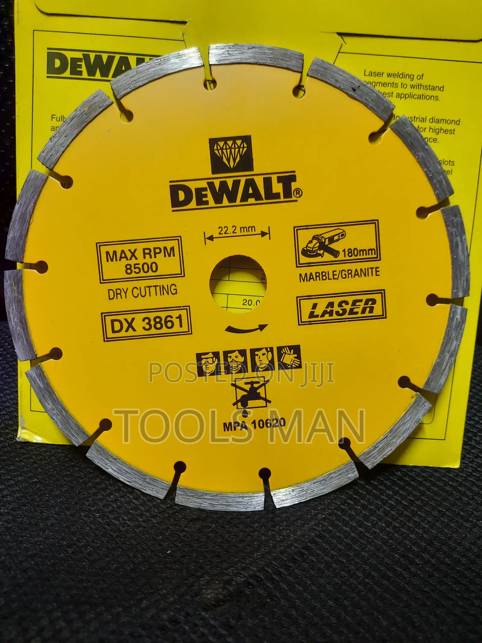 DeWALT 7 Inch 180mm Diamond Cutting Disc.Stone Blade DX 3861