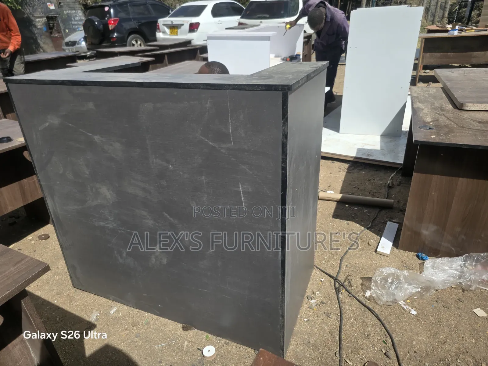 COMPLETE Gray Modern Reception Desk