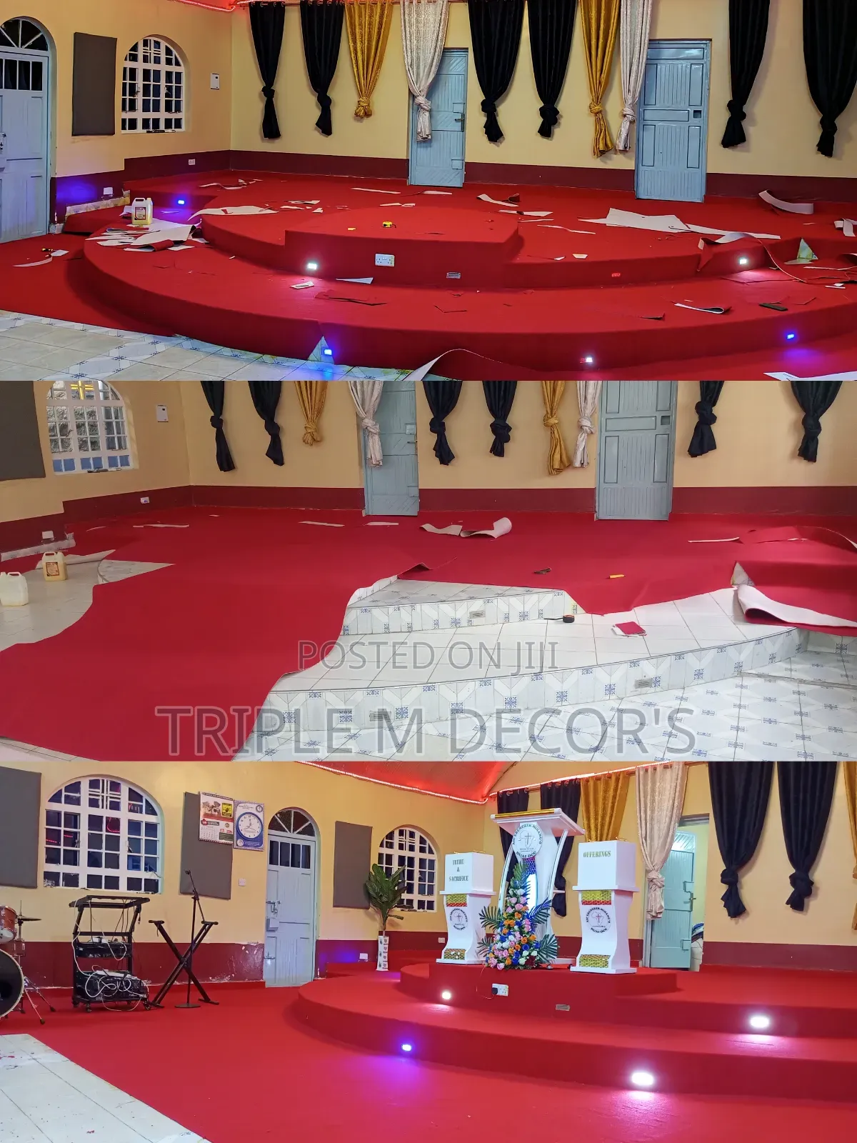 Long Lasting Red 4mm Delta Carpet for Church Altar