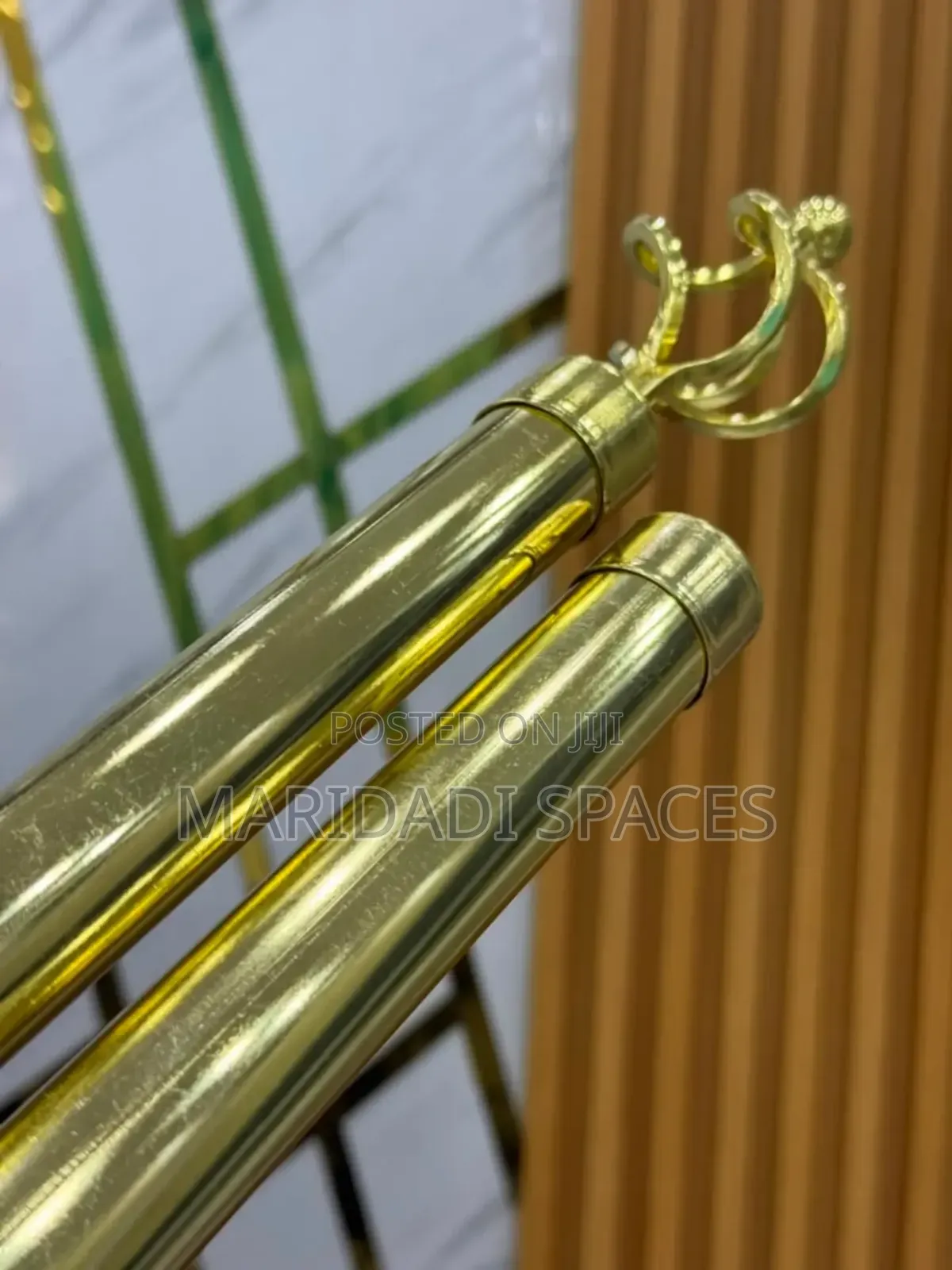 No Cutting, No Stress -Just Adjust With Gold Curtain Rods