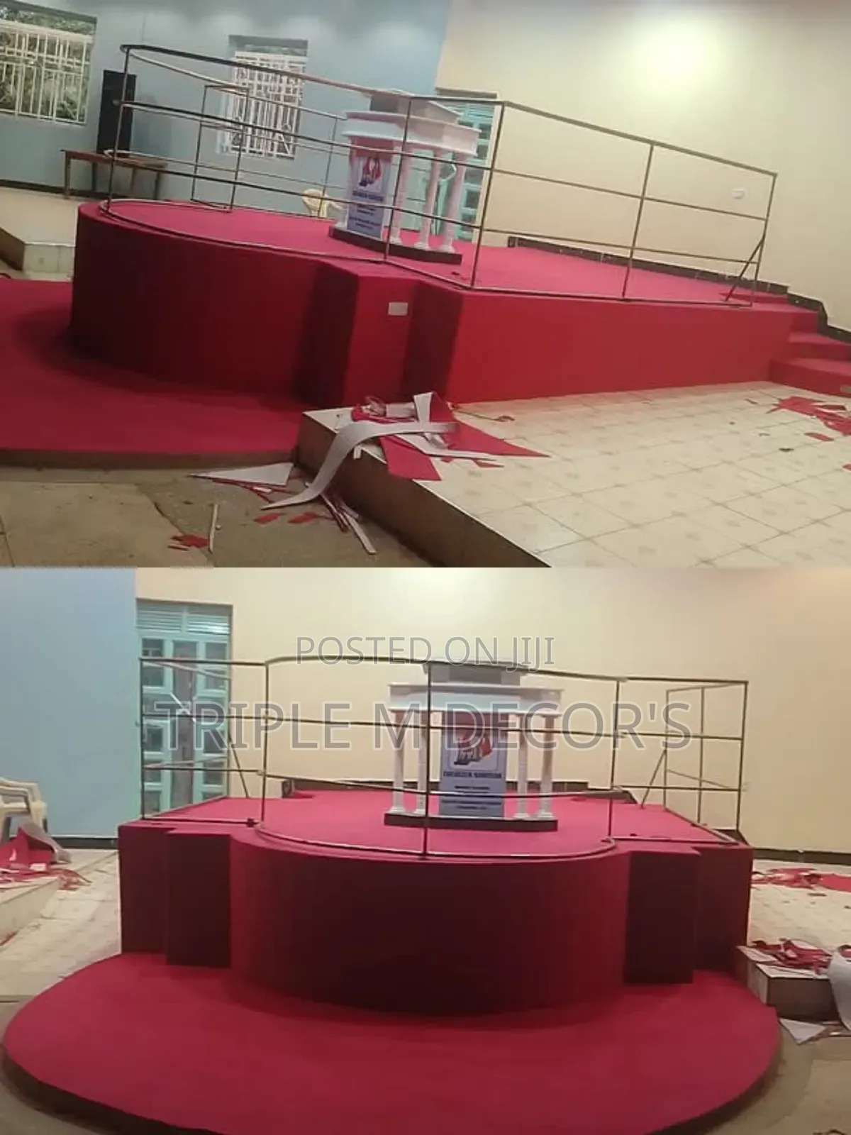 Church Platform Red 4mm Delta Floor Covering