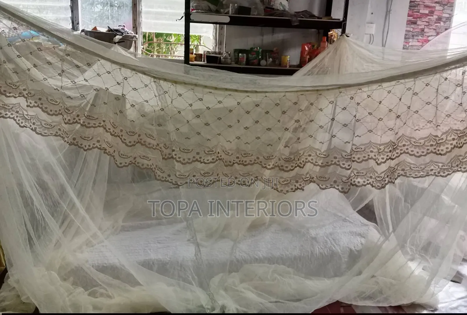 Premium Bednet 4 Stand Canopy Purple Mosquito Nets With Frames
