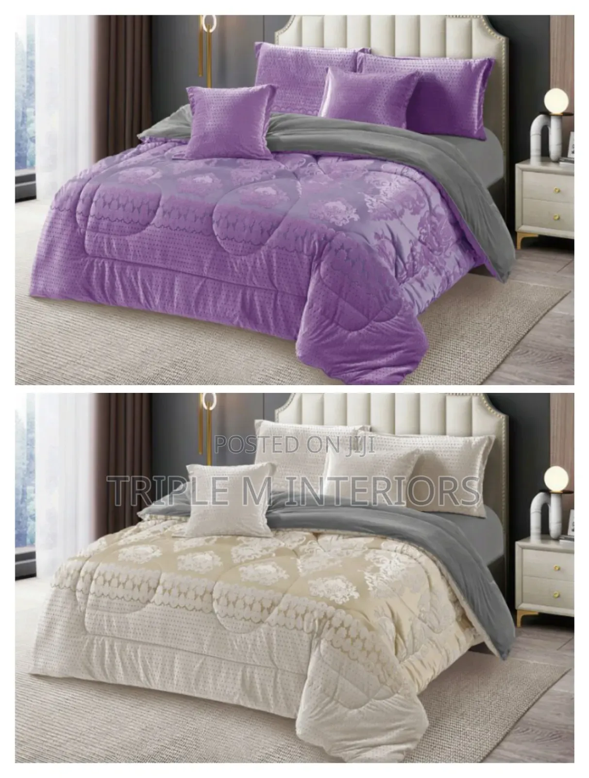 6 by 7 Silk Duvet Sets -Premium -6 PCs Set