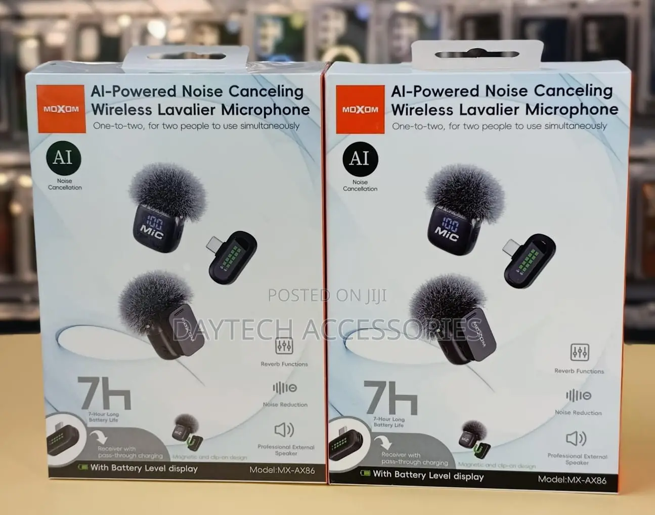 Moxom MX-AX86 AI-Powered Noise Canceling Wireless Lavalier Microphone