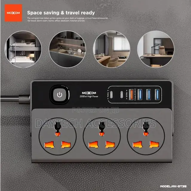 Moxom MX-ST35 9-in-1 Power Strip 2500W Multi-Function Charging Station