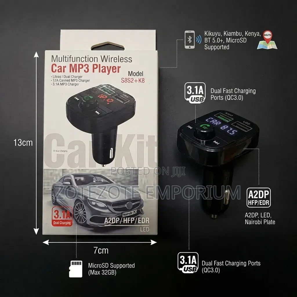 Multifunctional Wireless Car MP3 Player X8