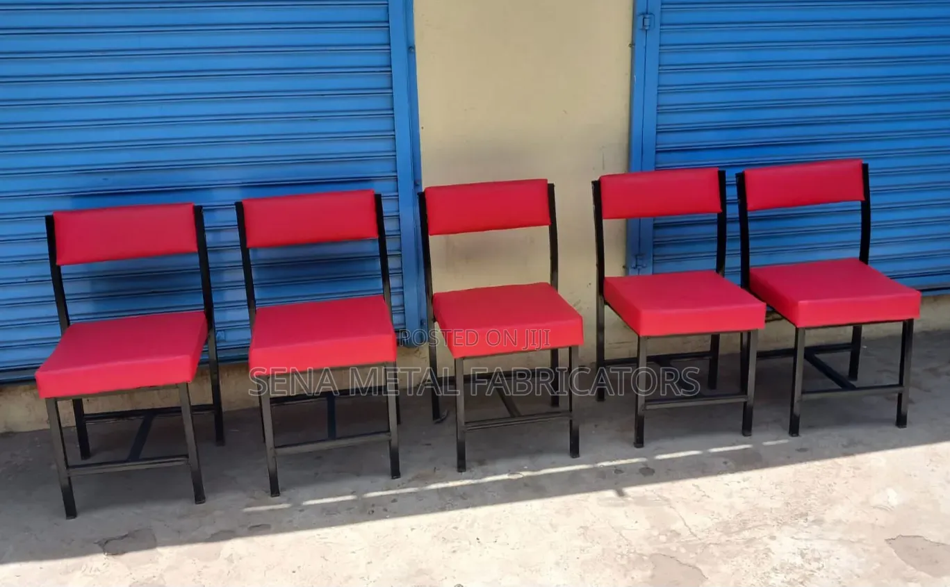 Office Chairs With Red Faux Fabric.
