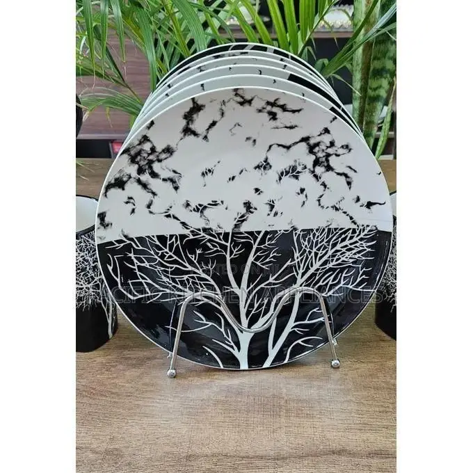 6 PCs Set Decorated Ceramic Tree Plates for Elevated Dinner Experience