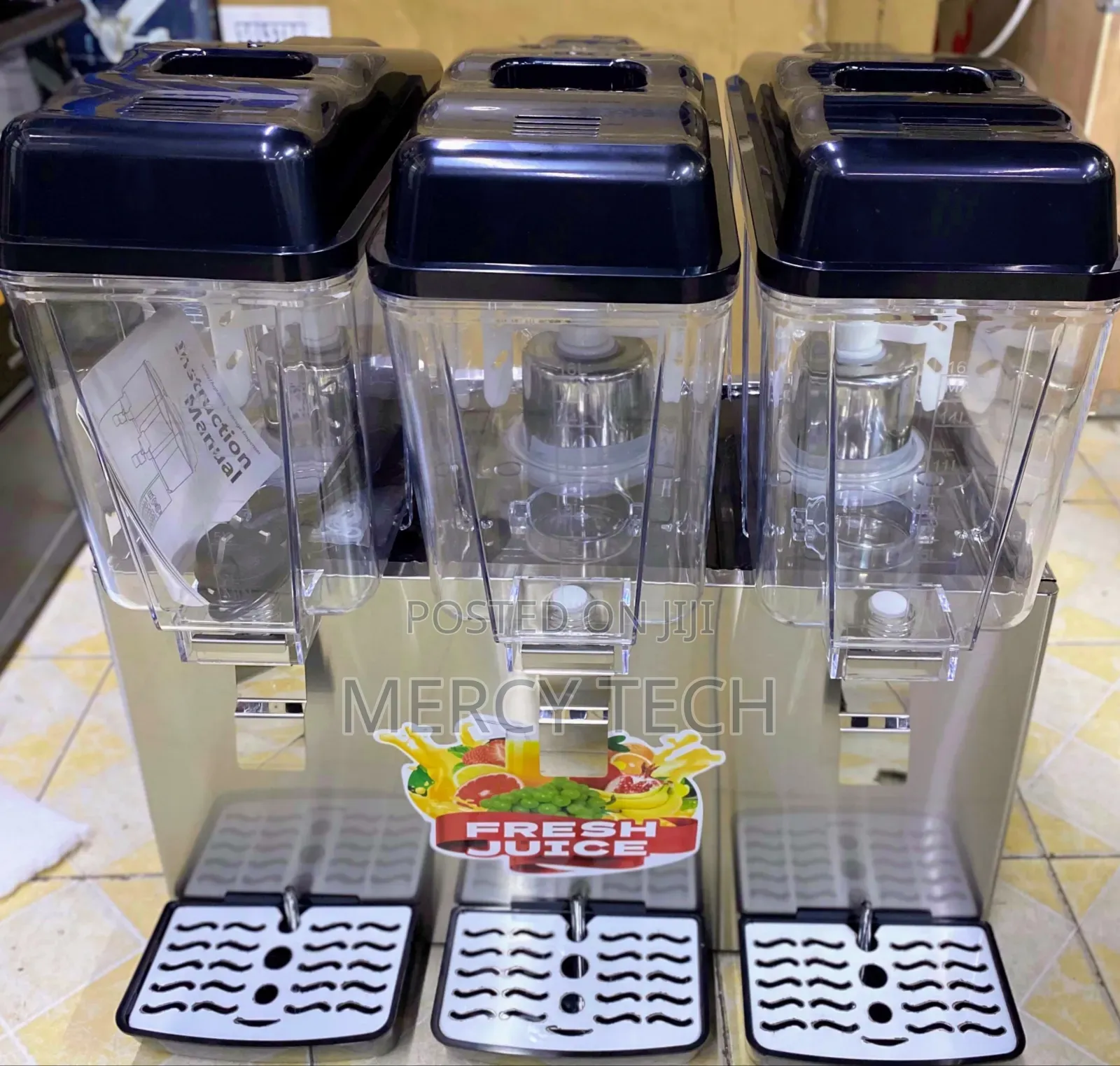 Euromax Commercial Juice Dispenser, 3 Taps (JD-163)