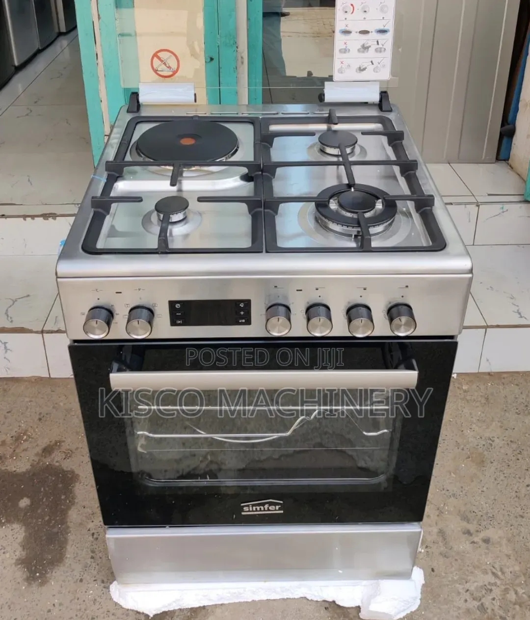 *SIMFER Cooker 60X60Cm 3Gas + 1 Electric. Inox Grey