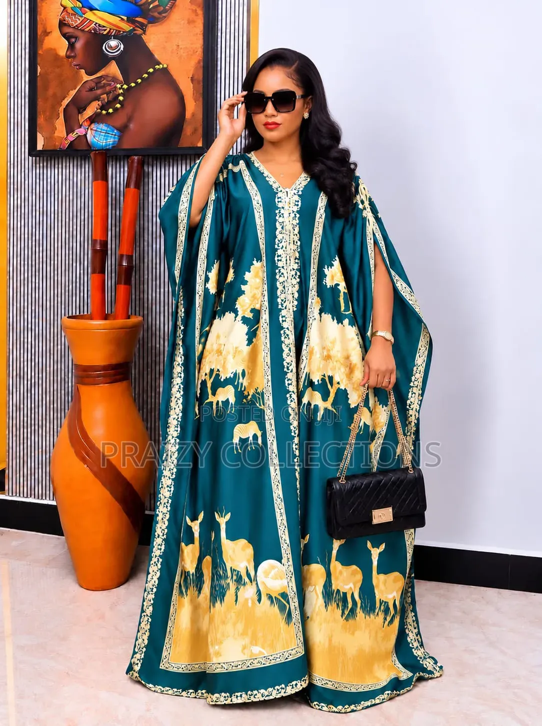 African Print Silk Dera Free Size