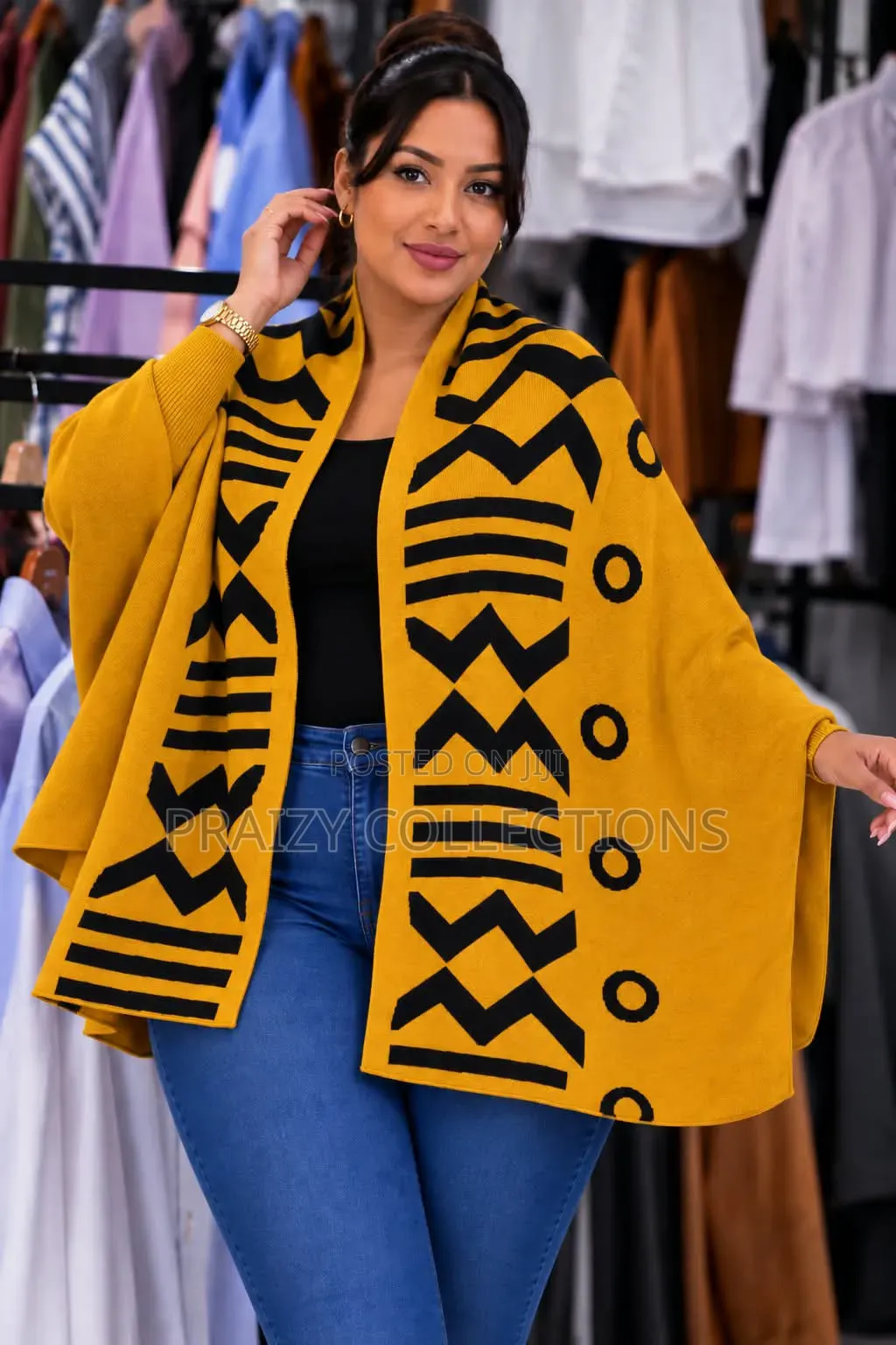 Printed Asili Ponchos/Shawls With Hands