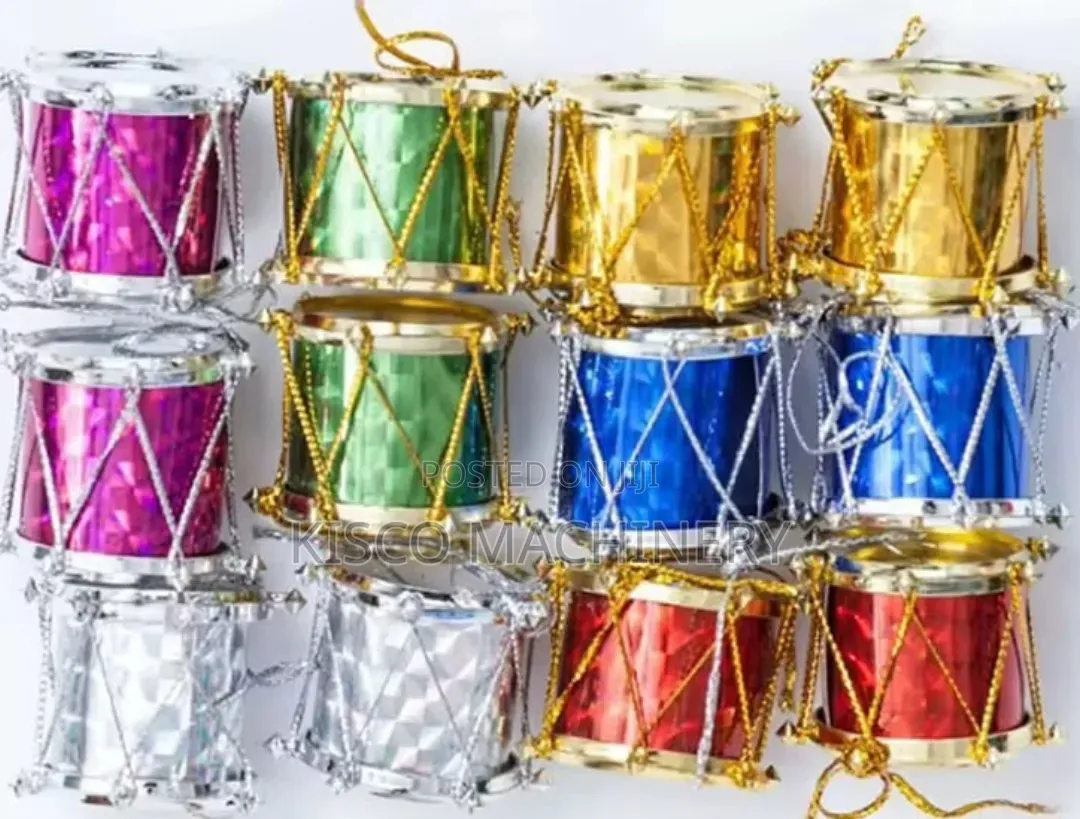 12pcs Set of Colorful Mini Drum Hanging Ornaments