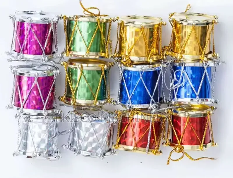 12pcs Set of Colorful Mini Drum Hanging Ornaments