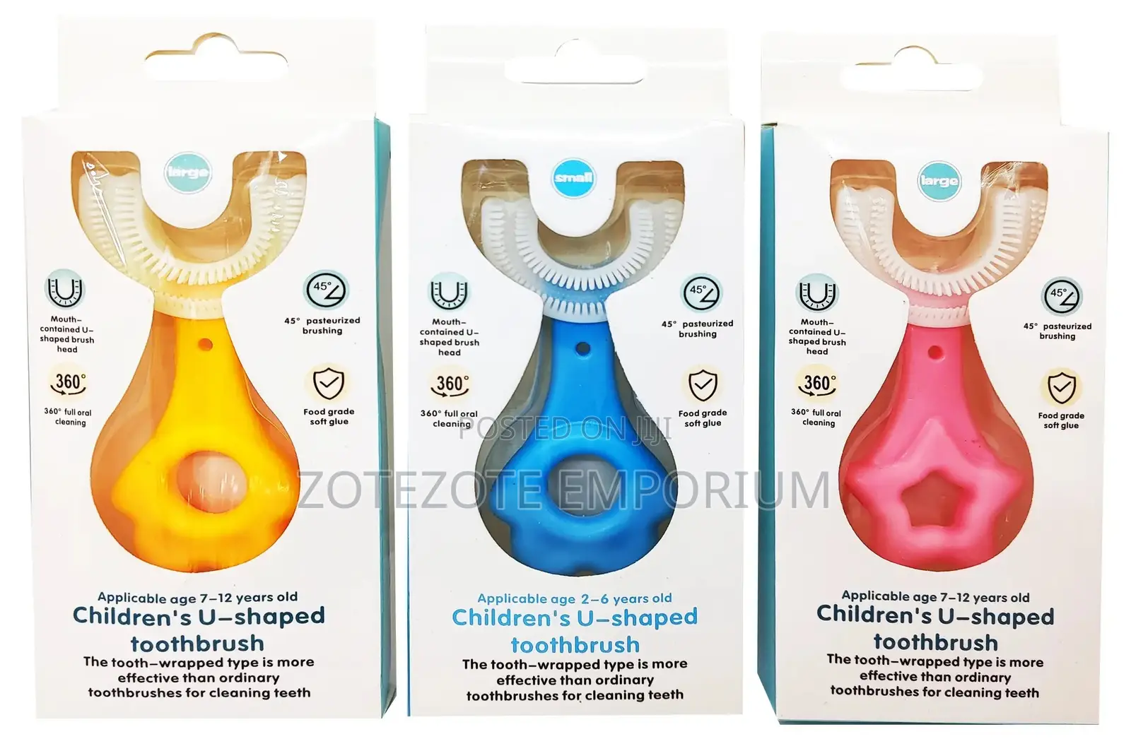 Children's U-Shaped Silicone Toothbrush - For Ages 7–12 Years
