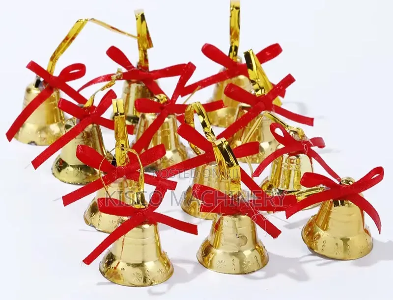 12pcs Set of Shiny Gold Plastic Decorative Bells