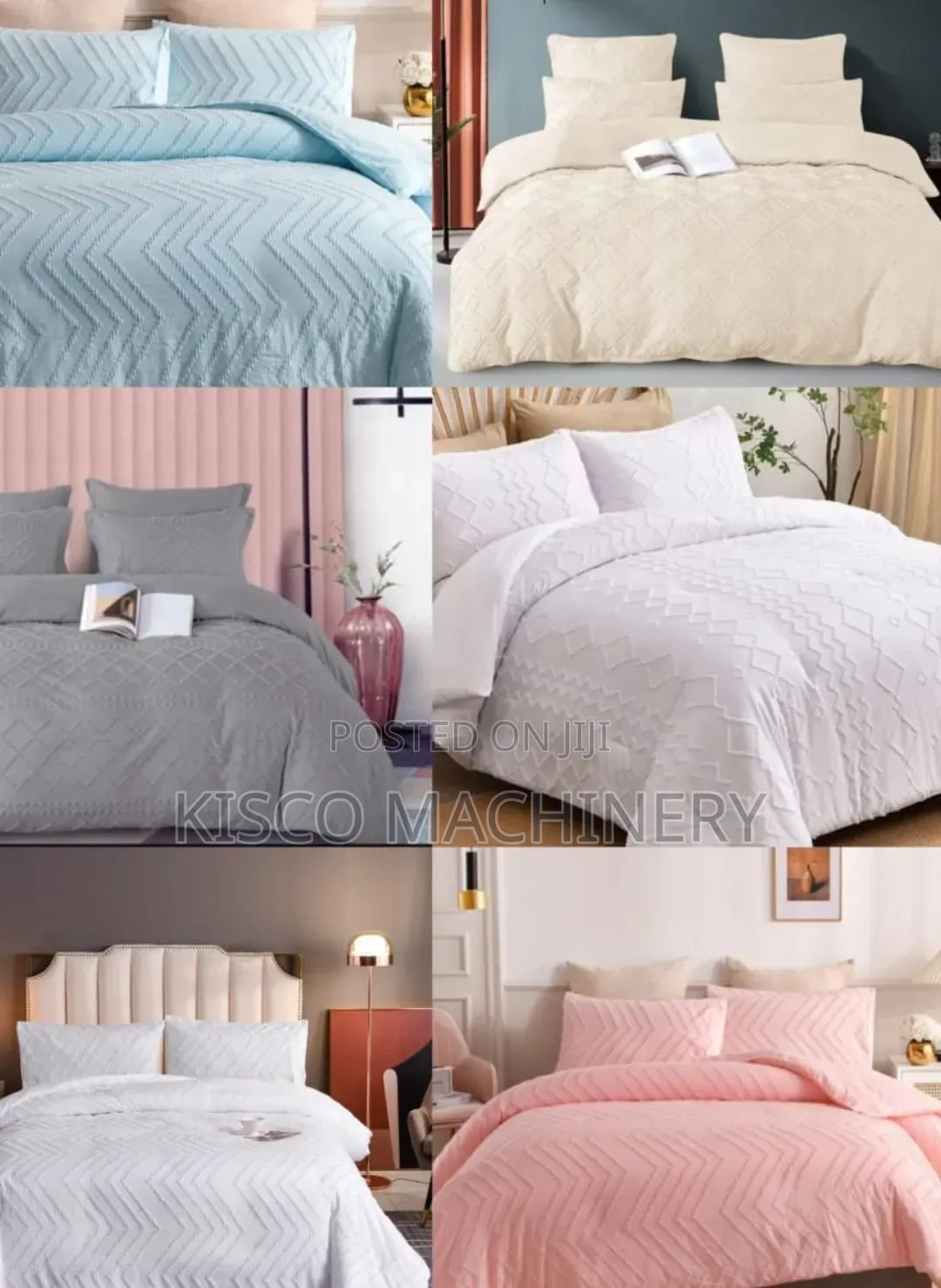 Luxury Tufted Wave Design Duvet Cover Set