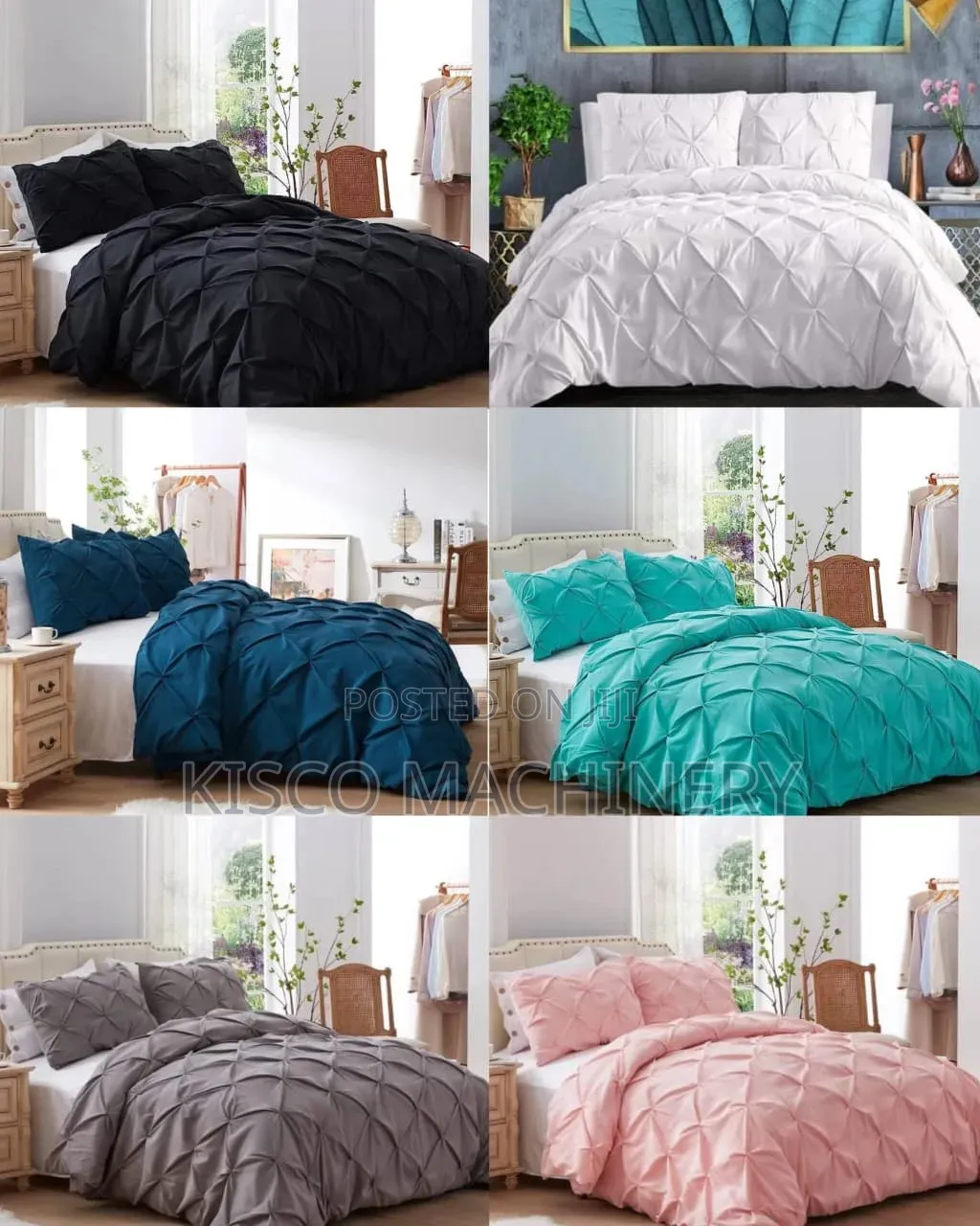 Pinch Pleat Cross Pintuck Duvet Cover Set