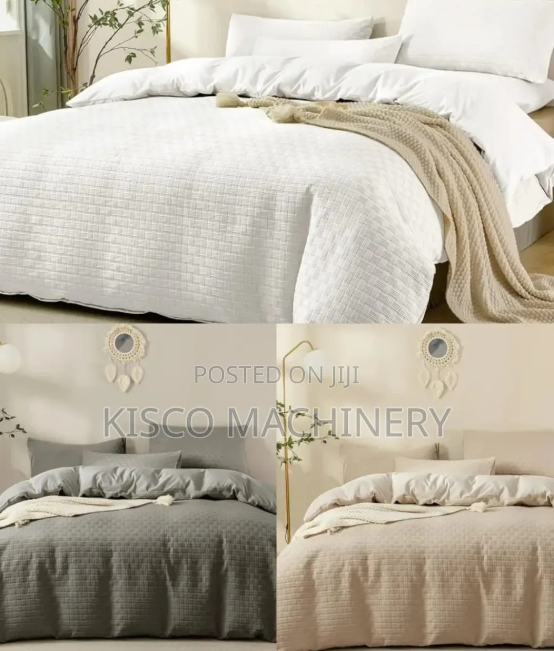 Waffle Weaving Poplin Luxury Soft Cotton Duvet Cover Set