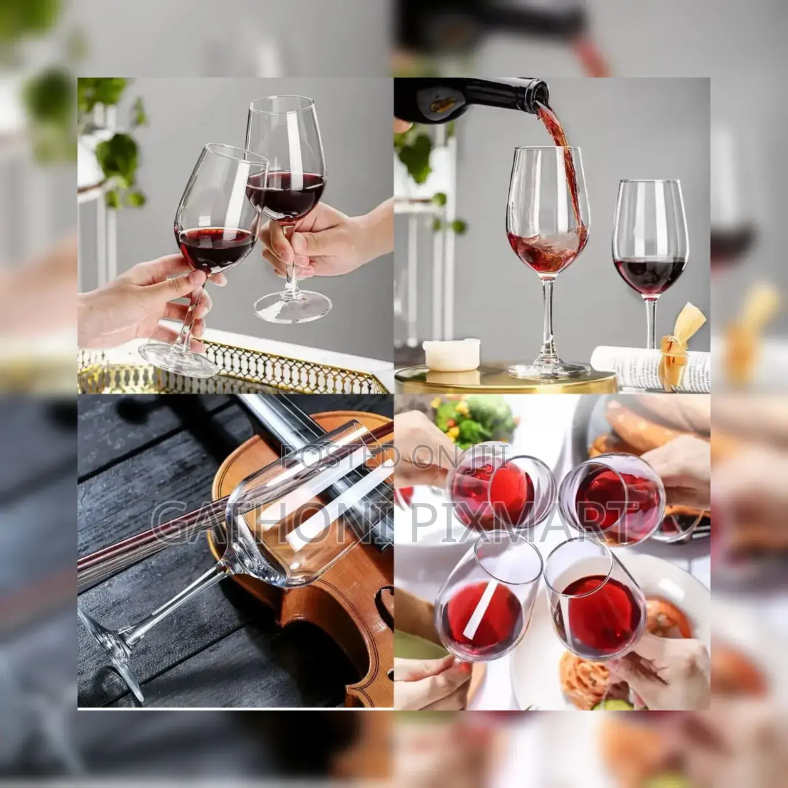 Long Wine Glasses 435ml – Set of 6 Elegant Glasses