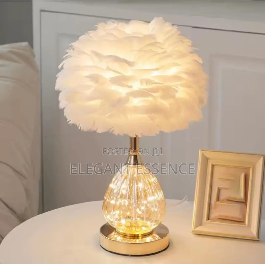 Crystal Feather Lamp Table