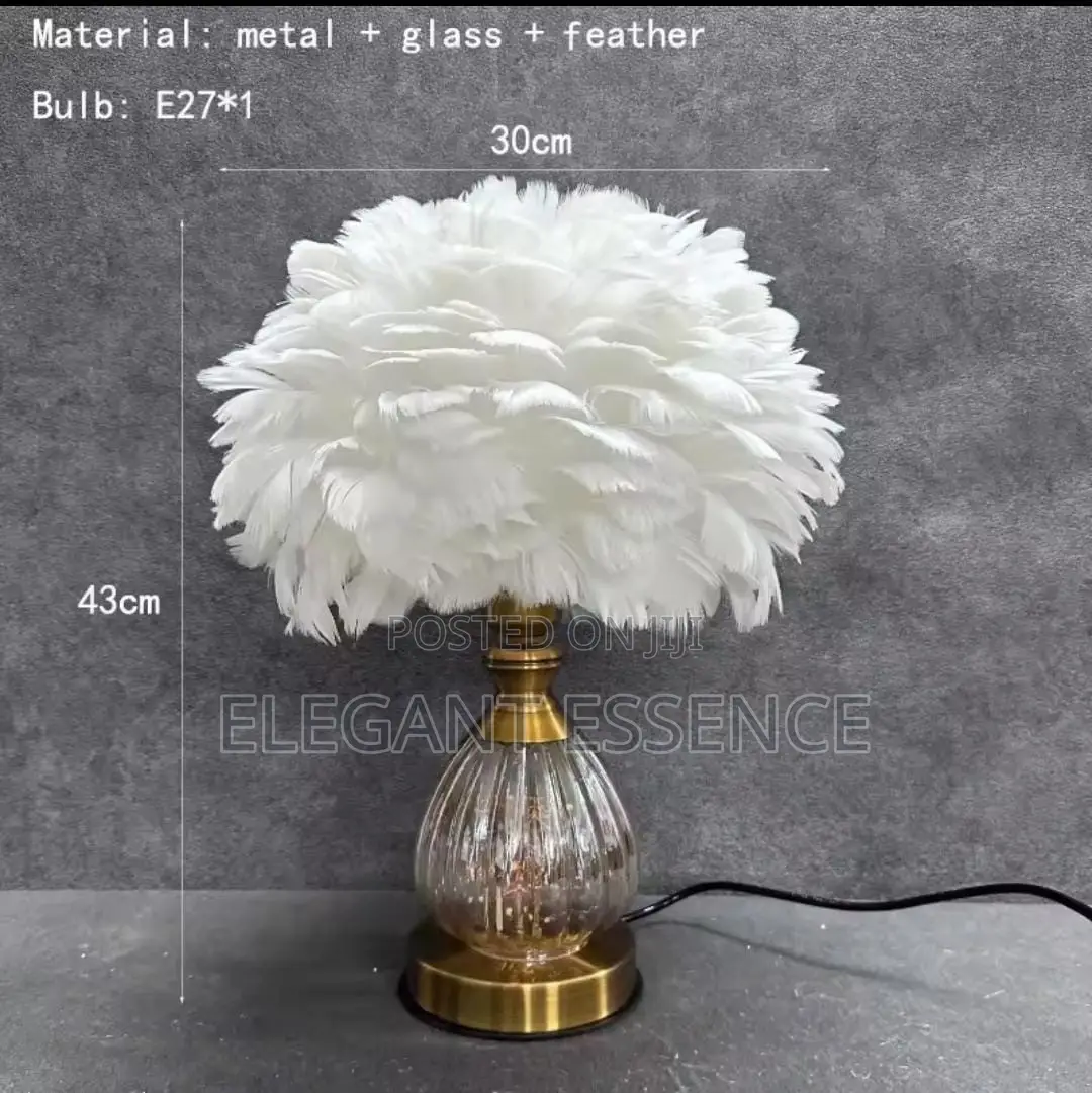 Crystal Feather Lamp Table
