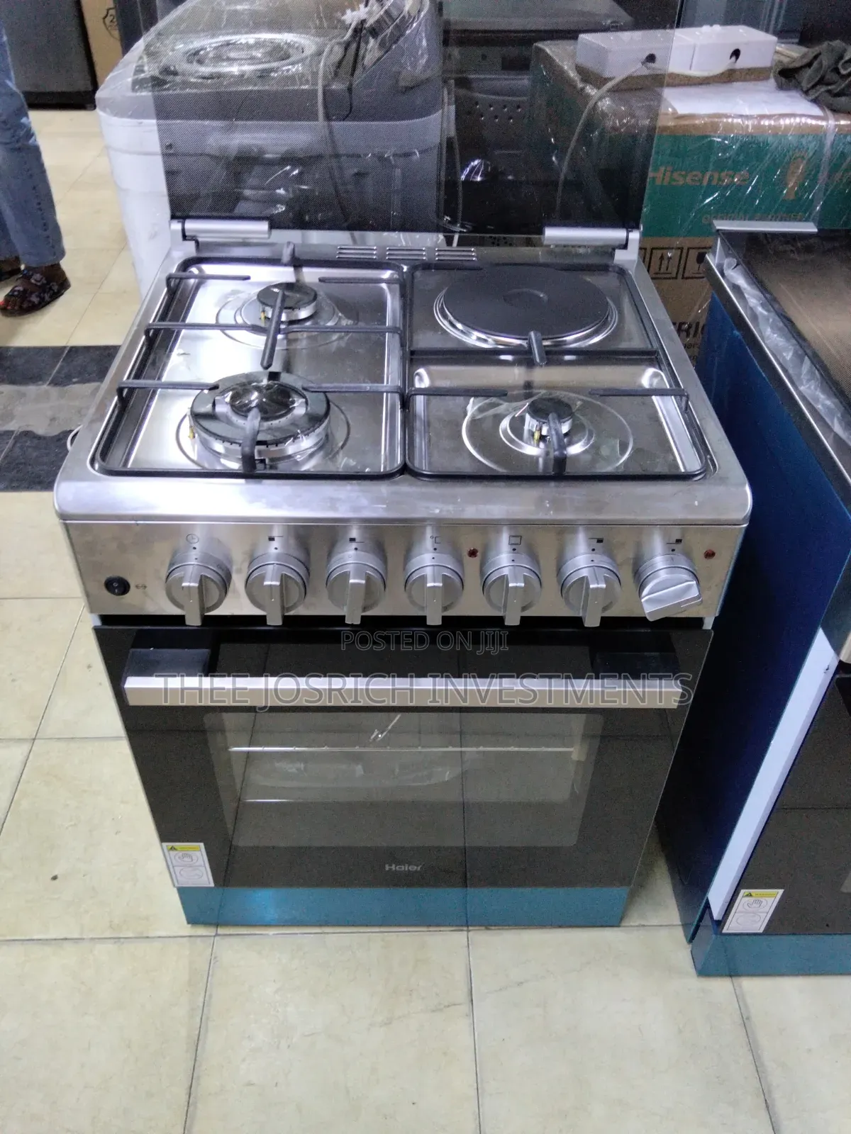 Haier Stainless Cooker 3+1 Size 60*60 With Gas Sensors and Rotisserie