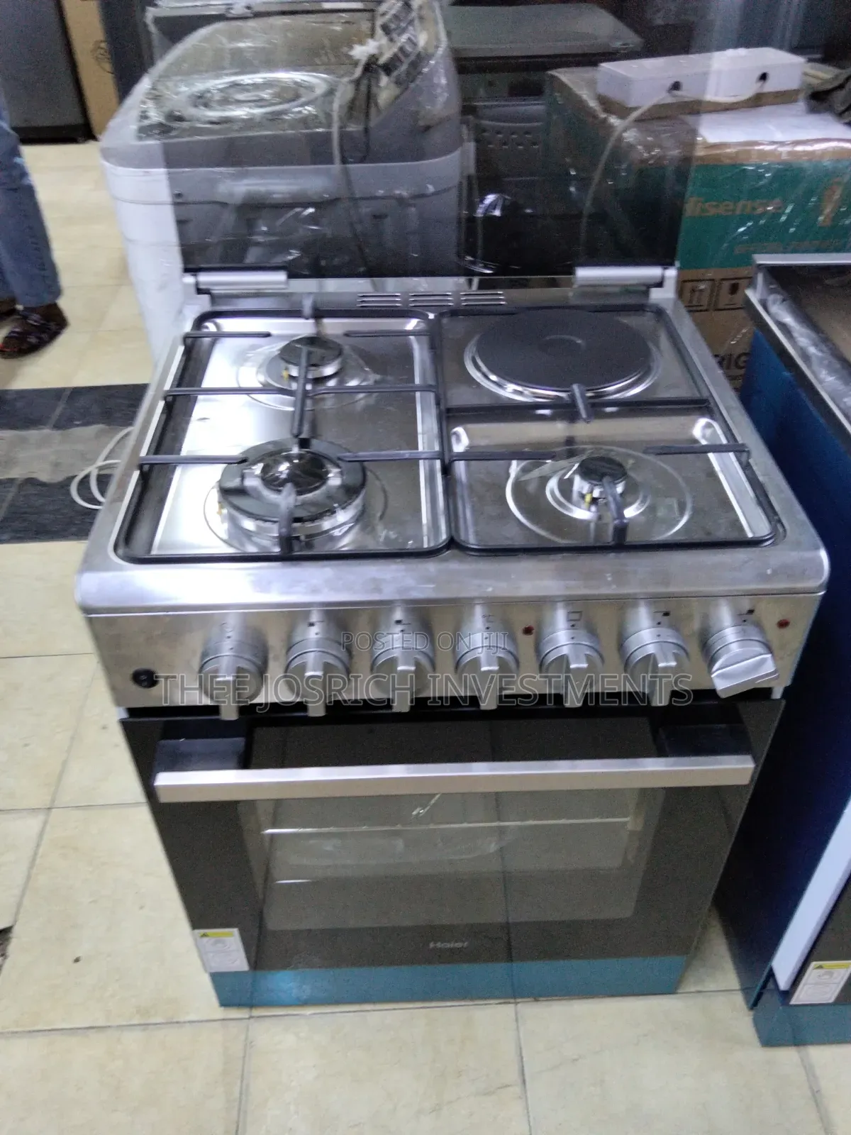 Haier Stainless Cooker 3+1 Size 60*60 With Gas Sensors and Rotisserie
