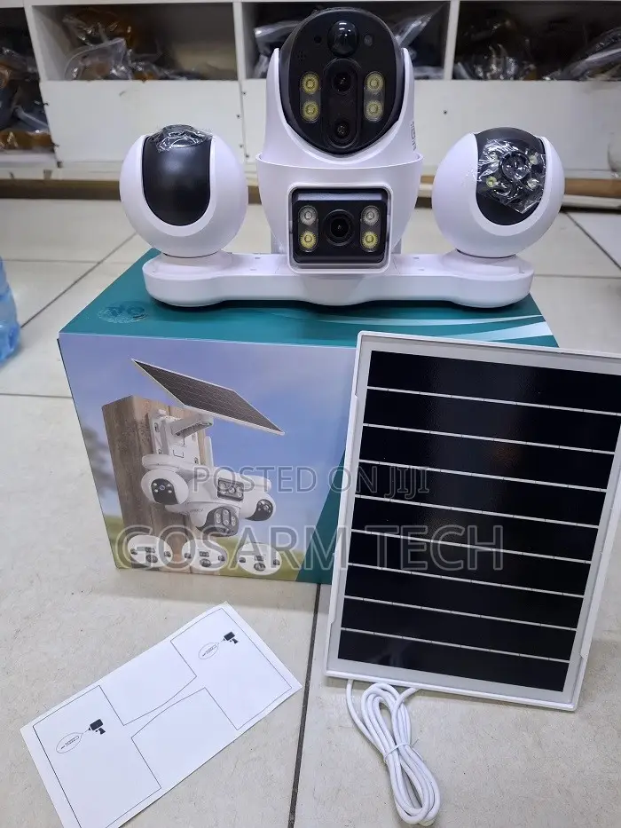 4-Lens 4G Solar PTZ CCTV Camera With Motion Detection Night Vision