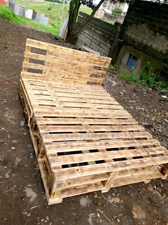 Blazed Flamed Pallet Bed. Twin Sized Pallet Bed