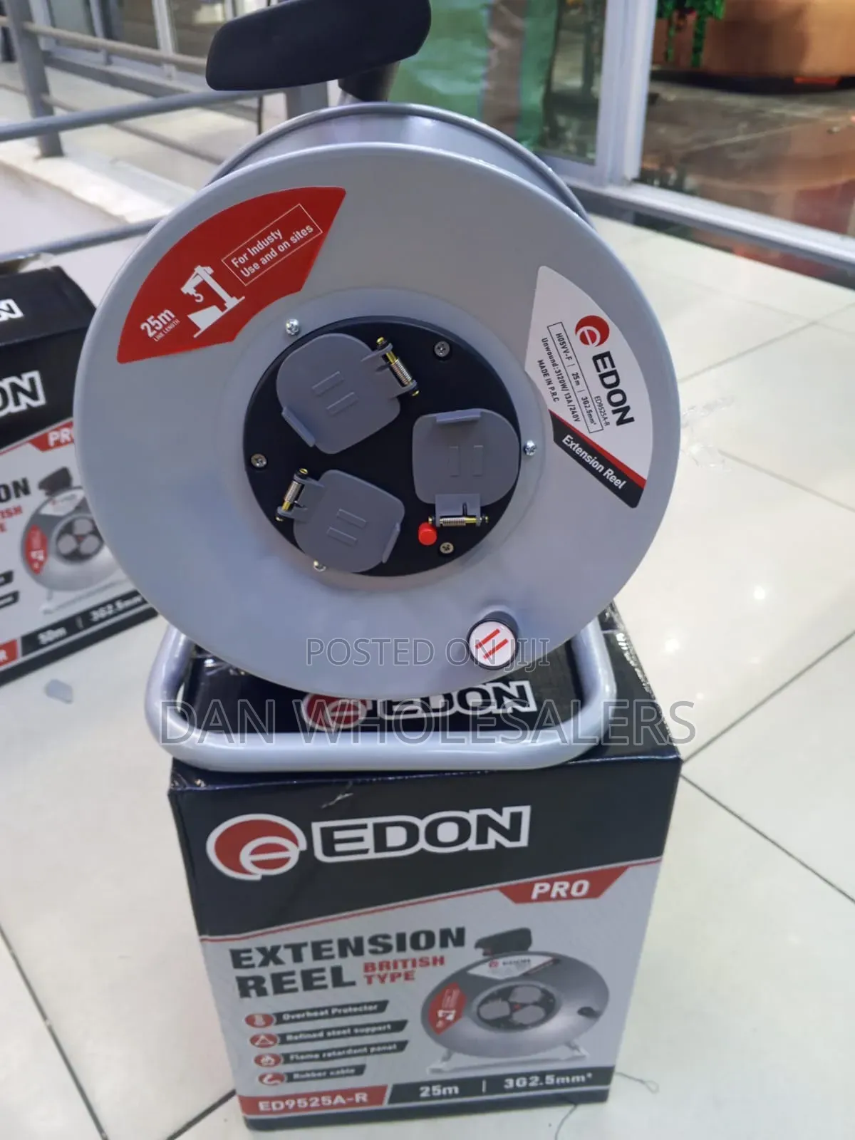 EDON Extension Cable Reel 25 Meters British Socket Reel