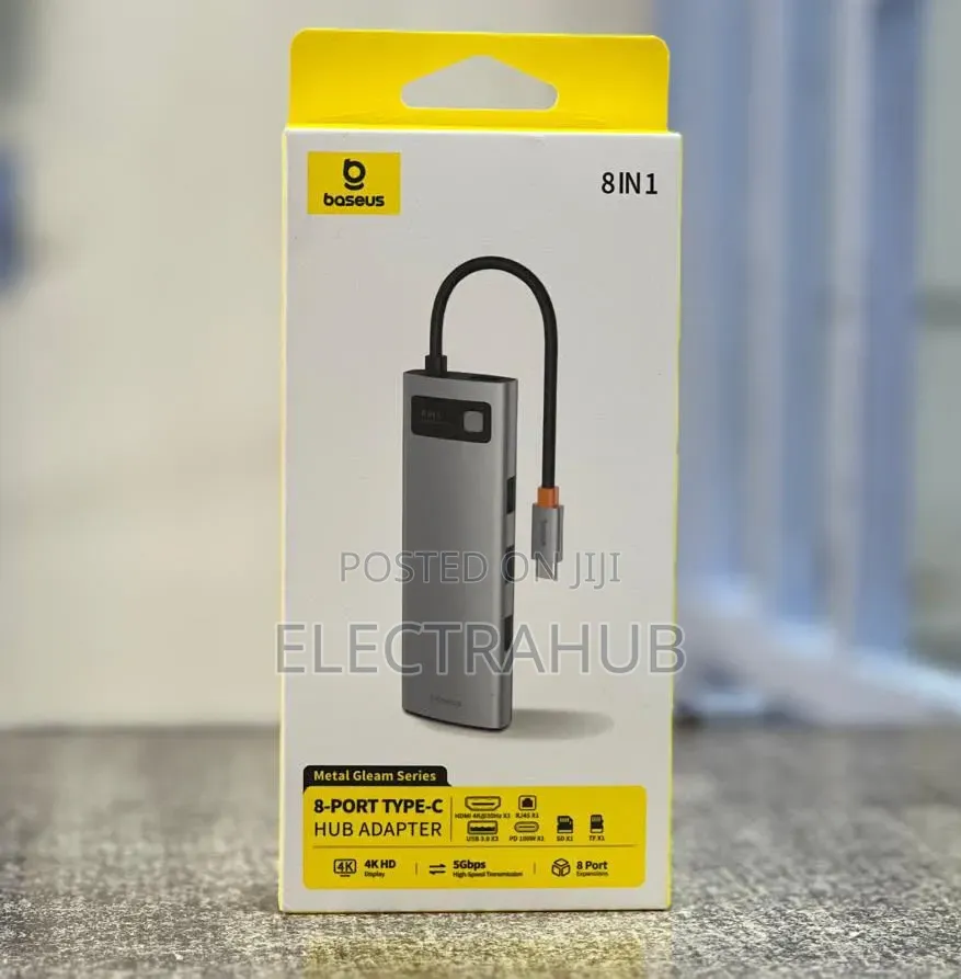 Baseus Metal Gleam Series 8 in 1 Hub Brand New Sealed