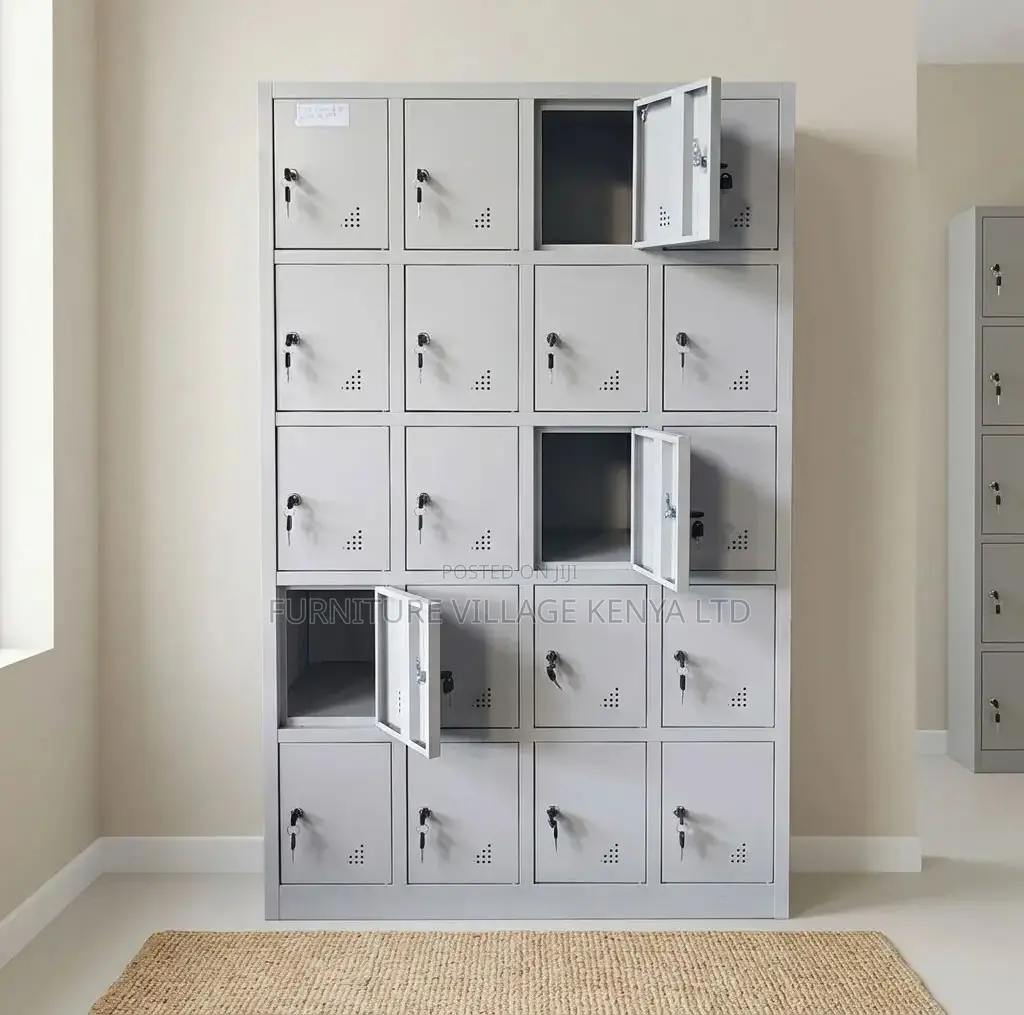 Office Cabinet; 24 Locker Steel Metallic Storage-File Cabinet